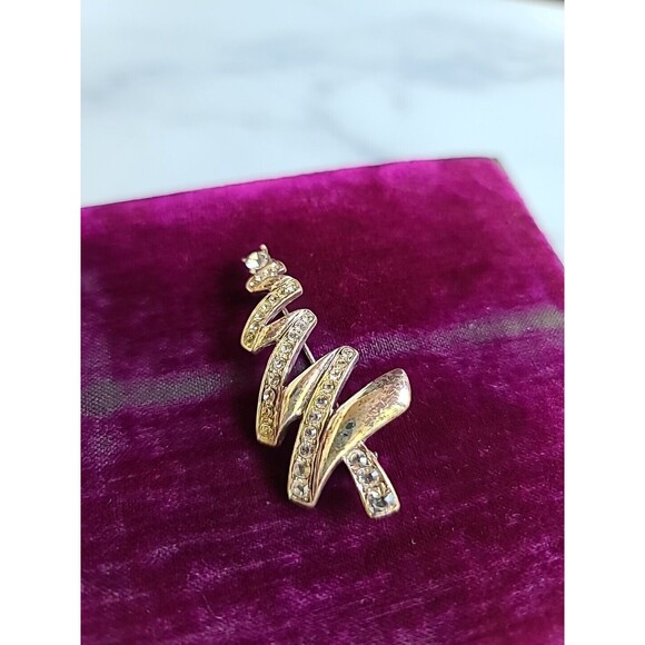 Monet Christmas Tree Brooch Vintage - Picture 2 of 10